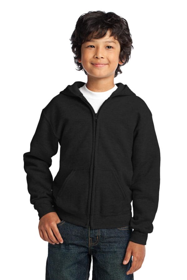 DISCONTINUED  Gildan ®  Youth Heavy Blend ™  Full-Zip Hooded Sweatshirt. 18600B