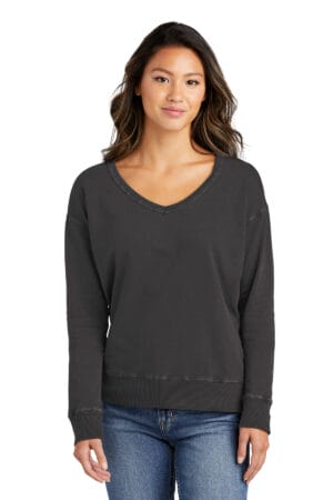 Port & Company ®  Ladies Beach Wash ®  Garment-Dyed V-Neck Sweatshirt LPC098V