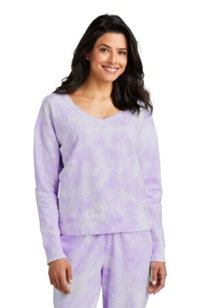 Port & Company ®  Ladies Beach Wash ®  Cloud Tie-Dye V-Neck Sweatshirt LPC140V